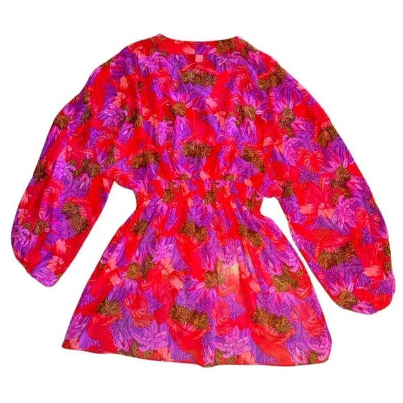 Moda International Womens Floral Animal Print Cover Up Dress Size Medium - Picture 5 of 9